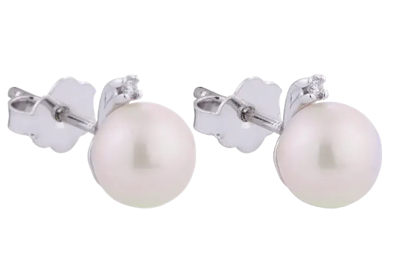 Ohrringe Namuri Dame HYBRID PEARLS in Weißgold Diamante 0.06 Ct ONPBT-9 - ONPBT-9